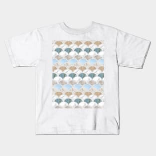 preppy minimalist neutral color beige marble mermaid scales Kids T-Shirt